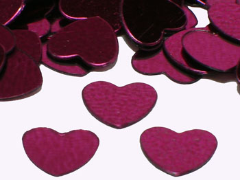 Heart Confetti, Burgundy Available by the Packet or Pound